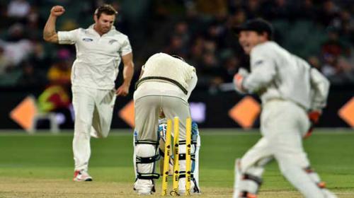 Kiwis hit back after all out for 202 in historic day-night Test
