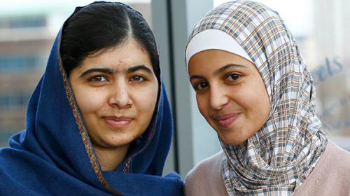 Malala calls for end to Syrian war, welcomes Syrian campaigner to Britain