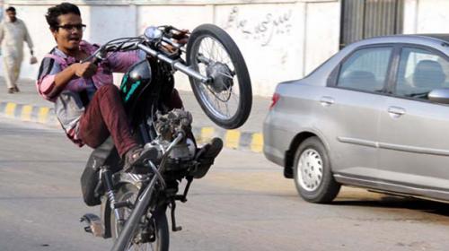 NYE: Ban on pillion riding, one-wheeling in Karachi  