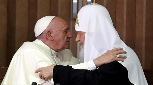 Pope, Russian Patriarch embrace after 1,000-year split