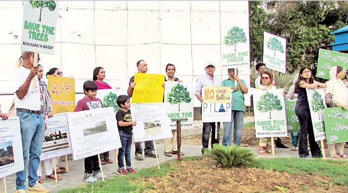 Citizens come out against unabated felling of trees in Karachi