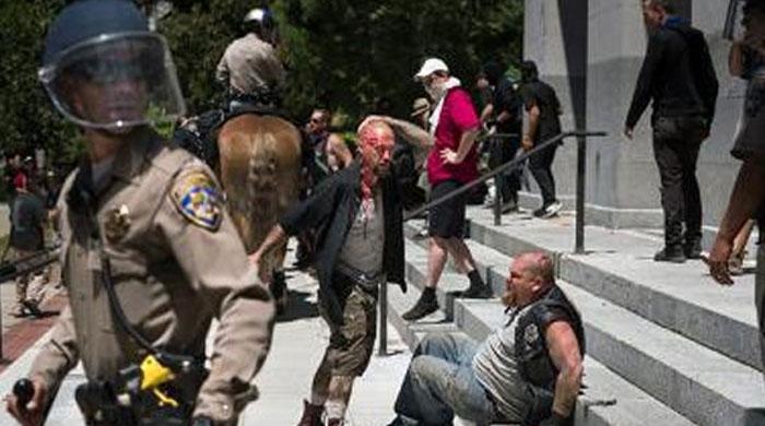10 wounded in California stabbing at neo-Nazi rally