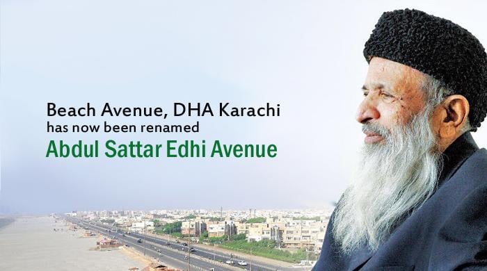 Karachi gets an ‘Abdul Sattar Edhi Avenue’