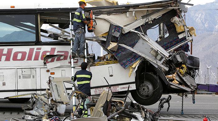 At least 13 killed, 31 injured in California tour bus crash