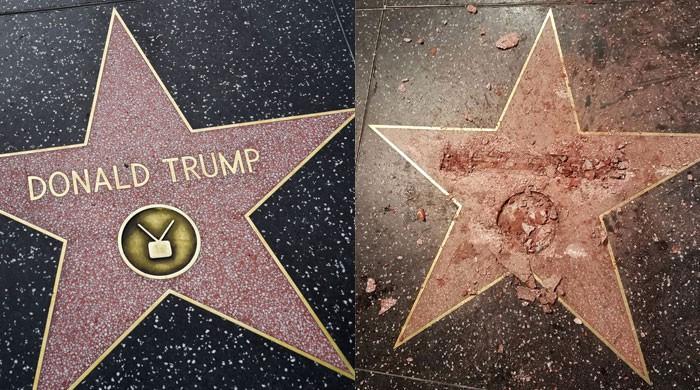 Donald Trump's Hollywood star vandalized