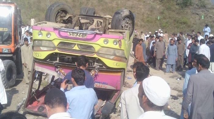 One killed, 32 injured in school bus accident in AJK