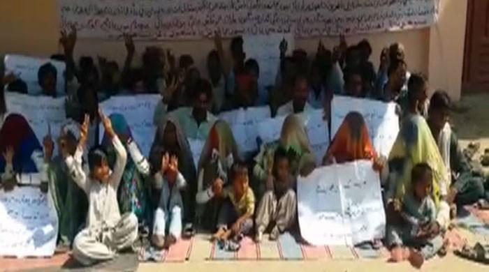 Villagers in Thar stage protest against private firm