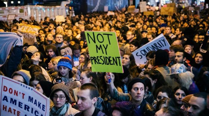 In pictures: America divided after Trump win