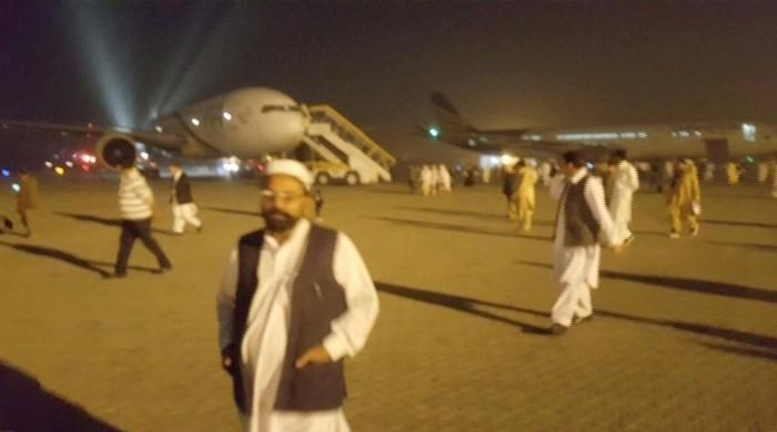 PIA flight having Afridi, KP MNAs catches fire at Peshawar airport