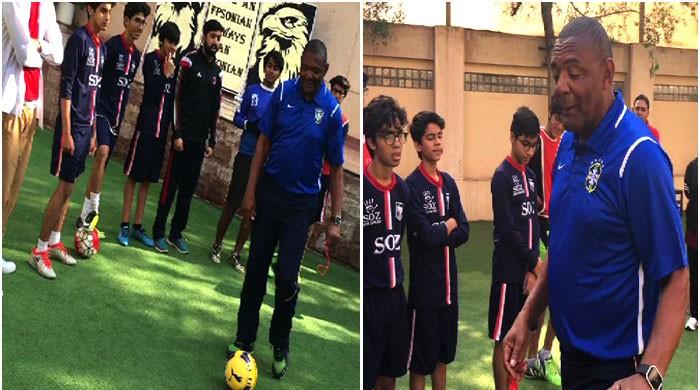 Brazilian football coach arrives in Karachi to train youngsters