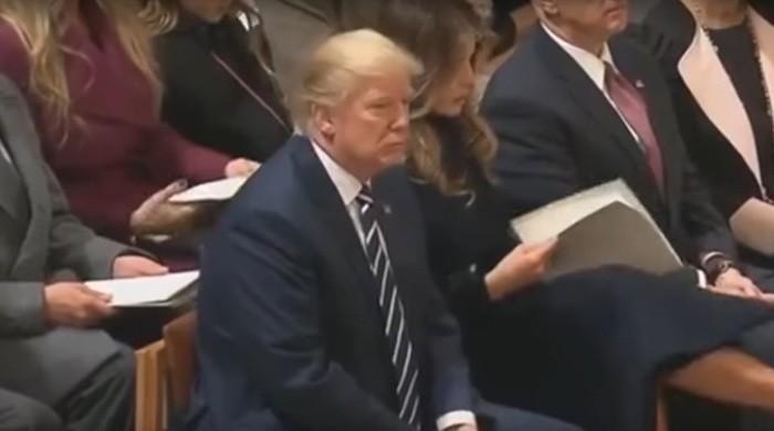 Donald Trump listens to recitation of Holy Quran during inaugural service