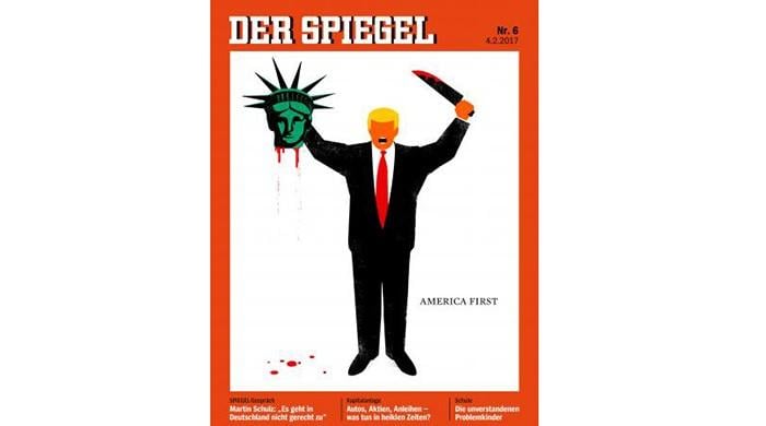German magazine sparks furor with image of Trump beheading Statue of Liberty