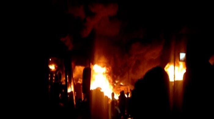 Fires erupt at two different godowns in Karachi
