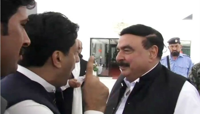Man accosts Sheikh Rasheed outside NA, alleges politician owes him money
