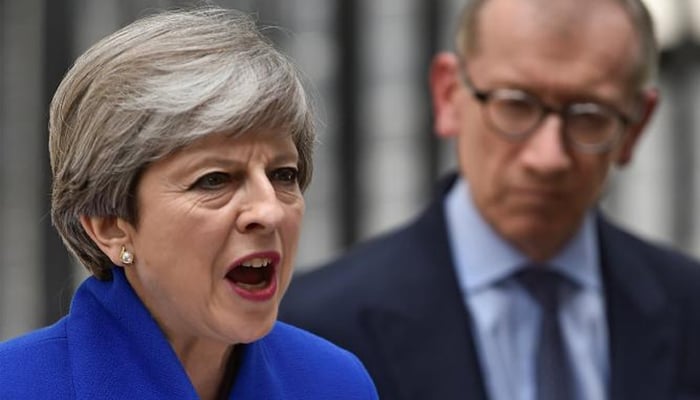 UK's May Uses Downing Street Back Entrance After Election Debacle