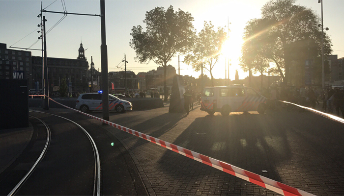 Eight injured as car hits crowd outside Amsterdam station