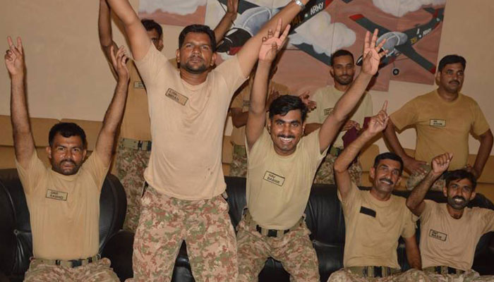 Army jawans respond with jubilation over Pakistan triumph