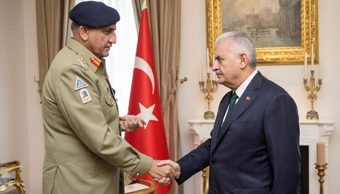 COAS thanks PM Yildirim for Turkish support to Pakistan at world fora