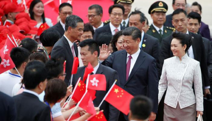 China's president arrives in Hong Kong to mark handover anniversary 