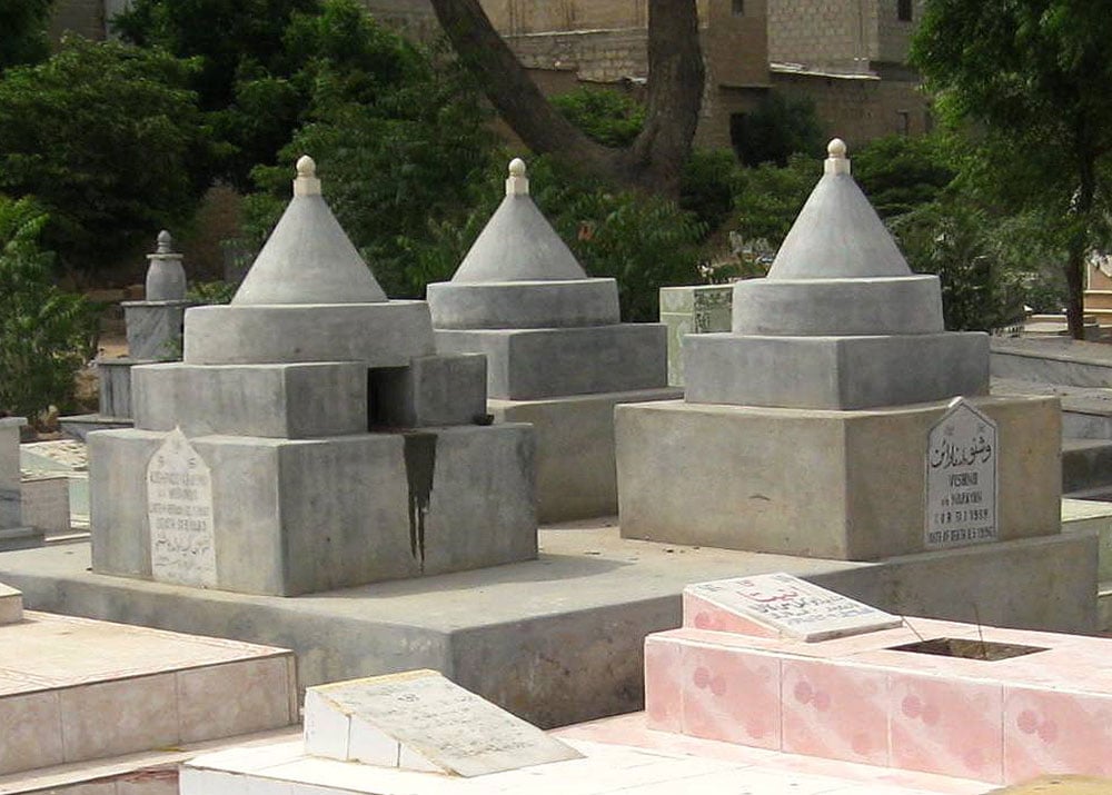 Hindus bury their dead in the Lotus position and the graves are built with conical tombs