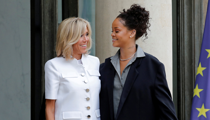 Rihanna meets French president Macron to address education goals