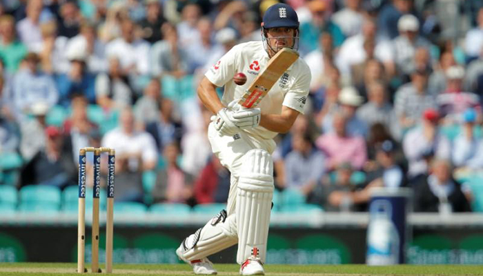 Cook stands firm for England in 100th Oval test