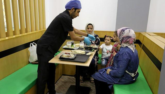 Egyptian liver delicacy on the table at operating room themed restaurant