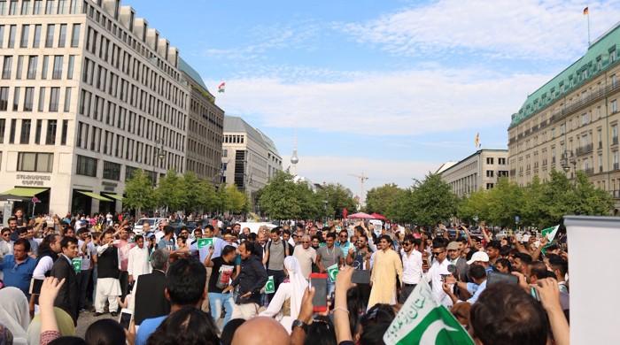 70th Independence Day Parade at Brandenburg Gate in Berlin