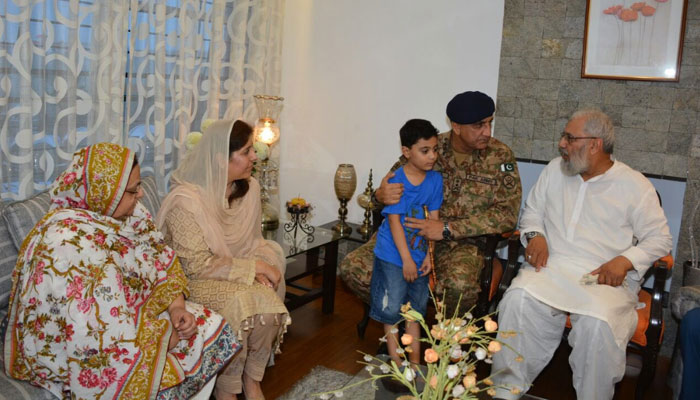 COAS visits family of martyred Major Ali Salman