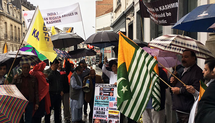 Protest held in Brussels against Indian brutalities in IoK