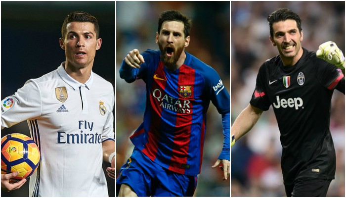 Ronaldo, Messi and Buffon on UEFA Player of the Year shortlist