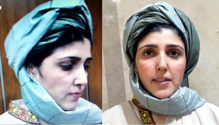 Ayesha Gulalai enters NA wearing tribal turban, says fighting ‘mafia’ alone