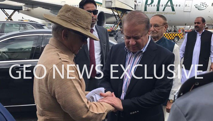 Nawaz off to London to meet ailing wife