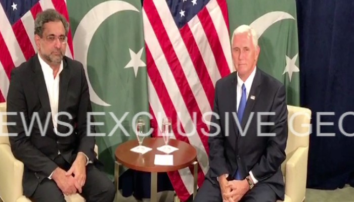 Prime Minister Abbasi meets US Vice President Pence on the sidelines of UNGA