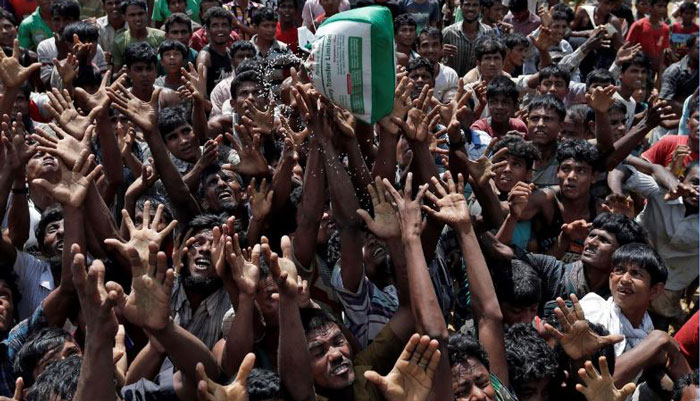 Myanmar protesters try to block aid shipment to Muslim Rohingya