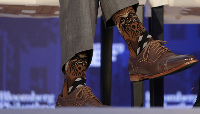 Canada's Trudeau sparks Star Wars/Star Trek spat with Chewbacca socks