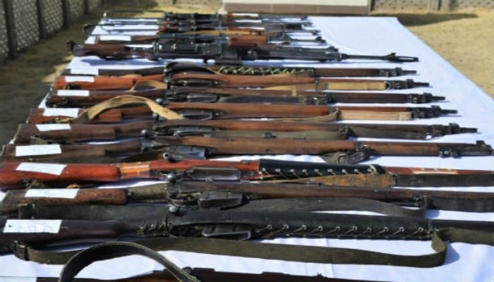 Police in Chiniot nab alleged terrorists, recover huge cache of weapons 