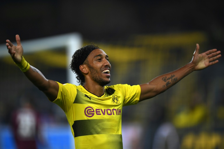Aubameyang hits hat-trick for leaders Dortmund