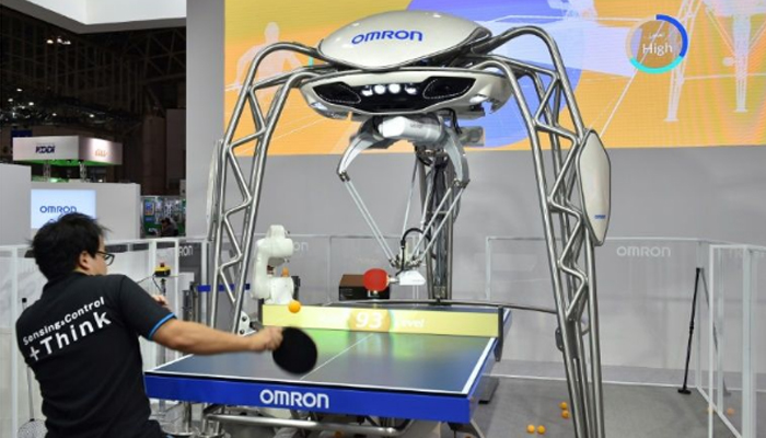 Smash hit: Ping pong robot takes on Olympian at Tokyo tech fair