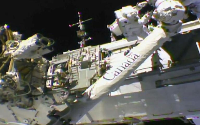 US spacewalkers install 'new eyes' at space station