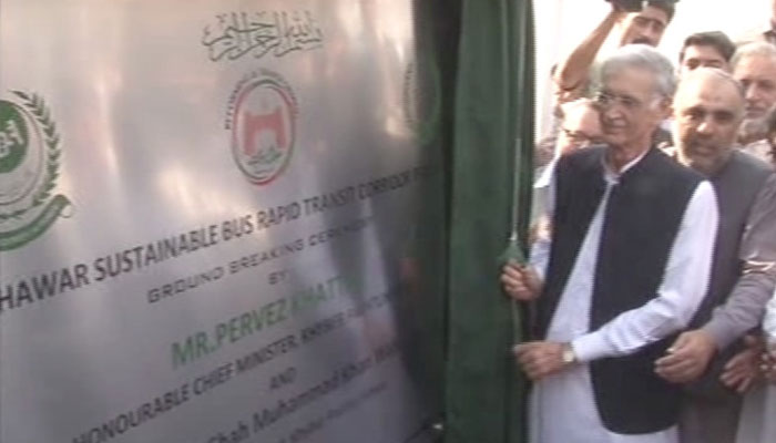 CM Khattak inaugurates Bus Rapid Transit project in Peshawar