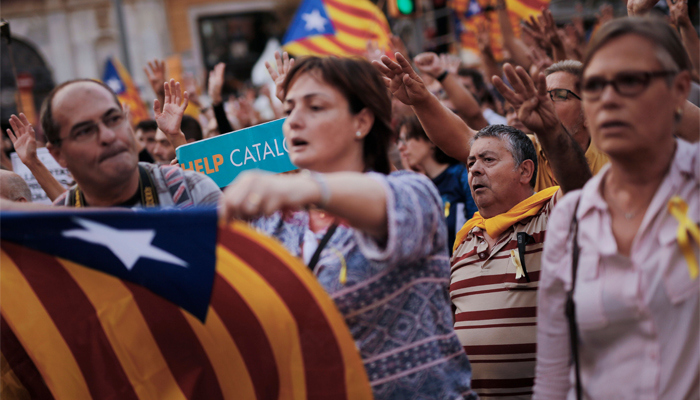 'Time to declare independence': 450,000 protest in Barcelona