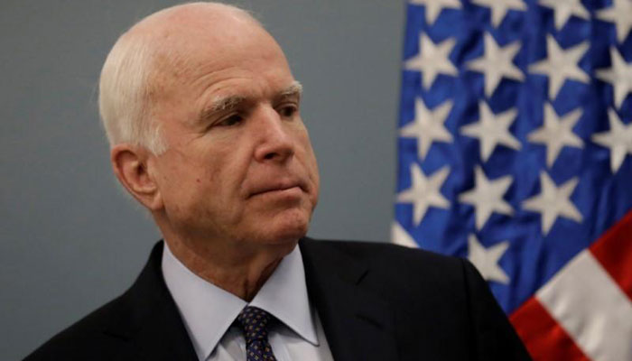 McCain takes swipe at Trump military service record
