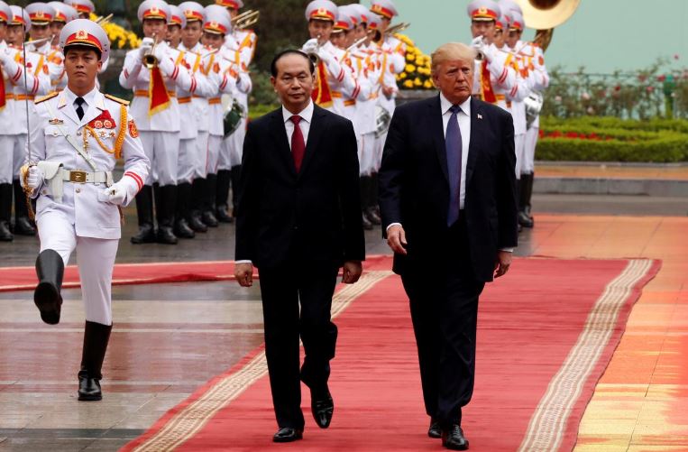 Trump and Vietnam's president underscore free and open access to South China Sea