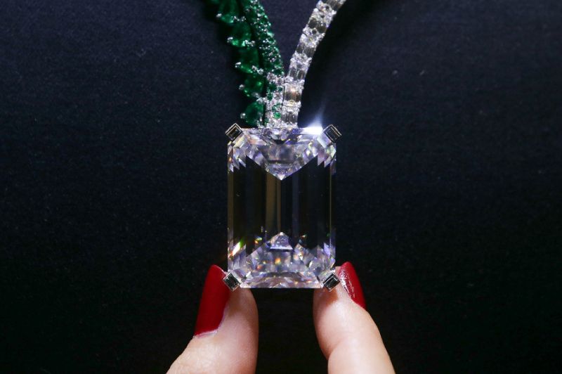 Largest diamond ever sold at auction for record $34 million in Geneva