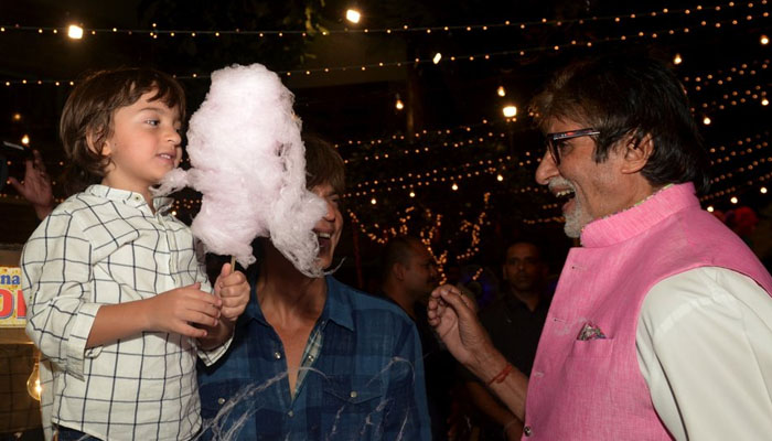 Big B, SRK shower AbRam with 'delectable' cotton candy love