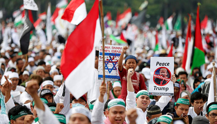 Tens of thousands of Indonesians rally over Trump's Jerusalem stance