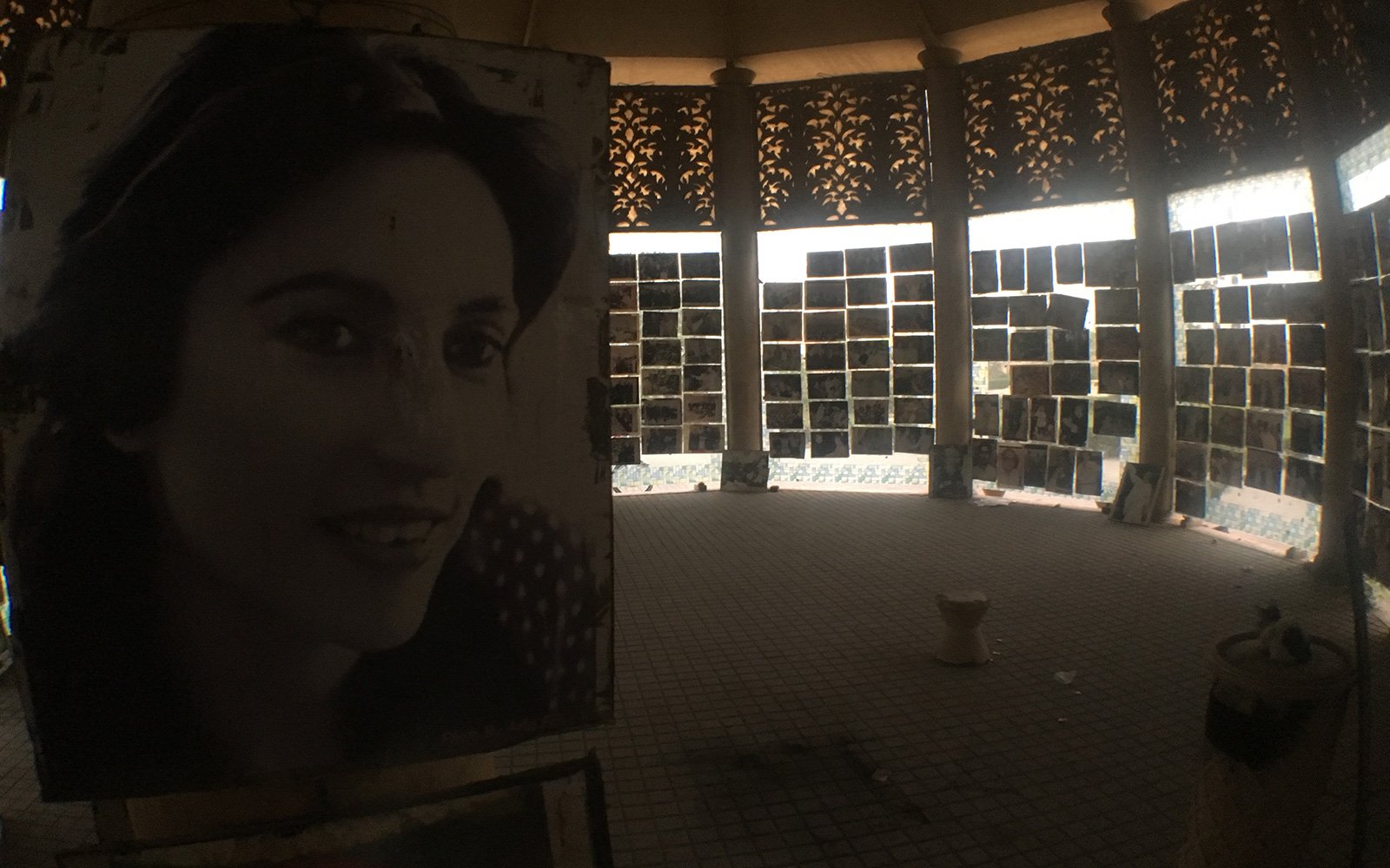 Photographs of Benazir Bhutto taken by her personal photographer Agha Feroze on display at an exhibition in Karachi in December 2017.—Phtoo by Ali Tariq/Geo.TV