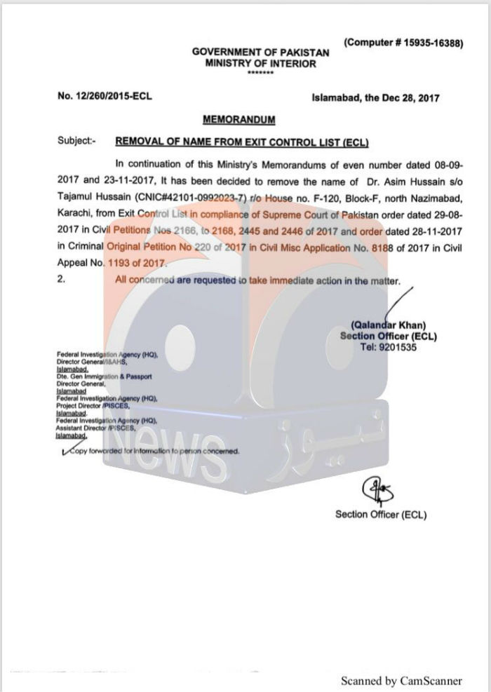 Dr Asim Hussain S Name Removed From Ecl Notification Stan Sources Had Claimed At The Time Of His Departure In November That Dr Asim S Name Been Struck Off Ecl
