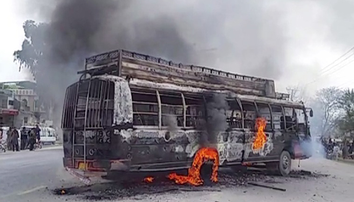 Protesters set buses ablaze after death of student in Gujar Khan 